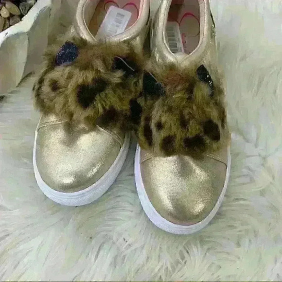 Jessica Simpson Girls Binx Shoes in Gold Sz 3 metallic kitten cat ears - Picture 5 of 9